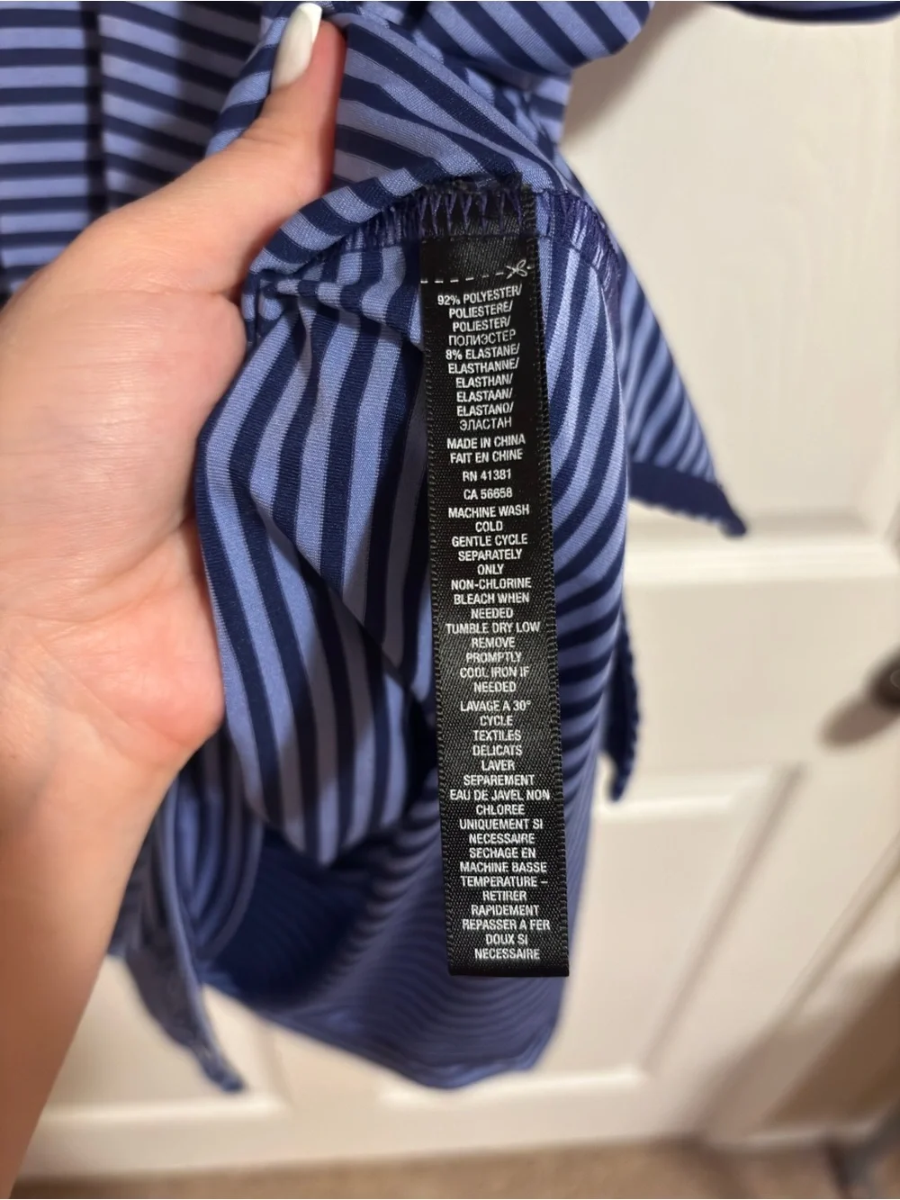 Ralph Lauren Navy and White Striped Polo Shirt